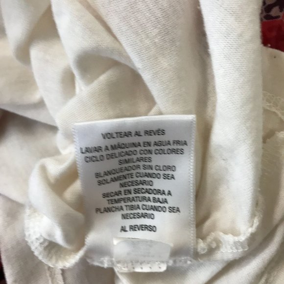 Style & Co Womens Red Chiffon Paisley Print Short Sleeve Blouse Size M - Picture 8 of 8